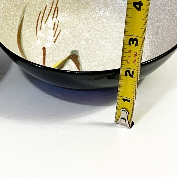 Ucagco Japan Wild Rice Stoneware Coup Cereal Bowl Oven Proof Black Lacquer 6 In - Picture 7 of 7